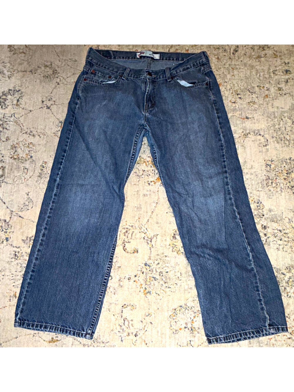 Levi's 550 Relaxed Straight Boys Blue Medium Jeans 14 Husky 33x28 Cotton A230